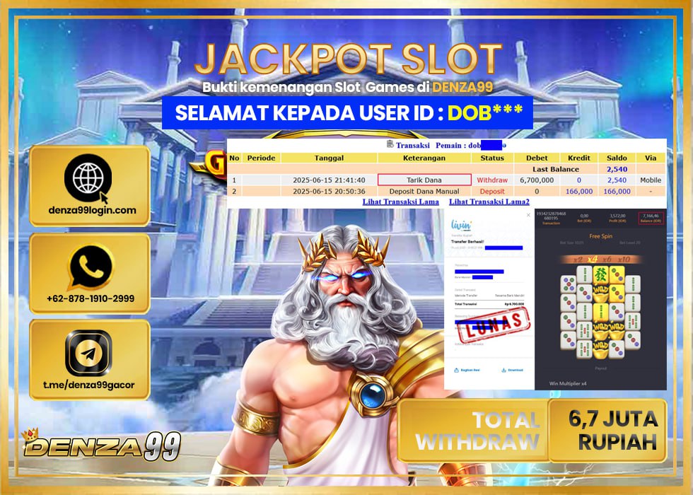 DENZA99 JACKPOT MAHYONG WAYS 2 Rp.6.700.000.,- LUNAS