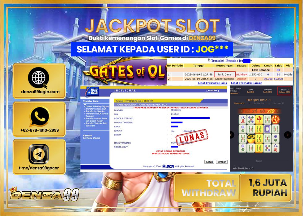 DENZA99 JACKPOT MAHJONG WAYS  Rp.1.650.000.,- LUNAS