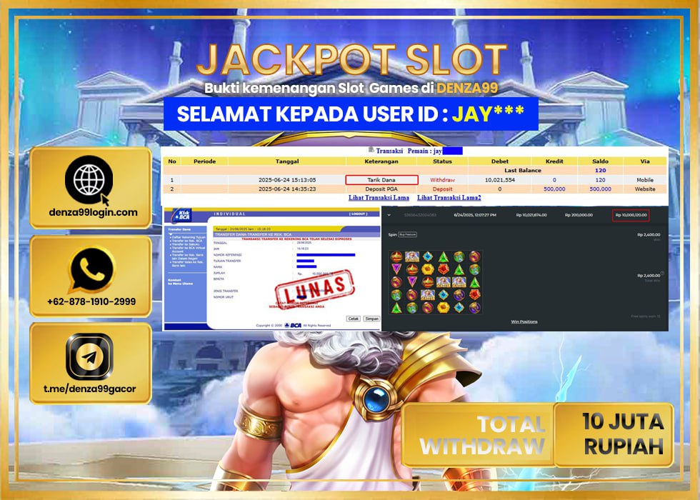 DENZA99 JACKPOT GATE OF OLYMPUS  Rp.10.000.000 - LUNAS