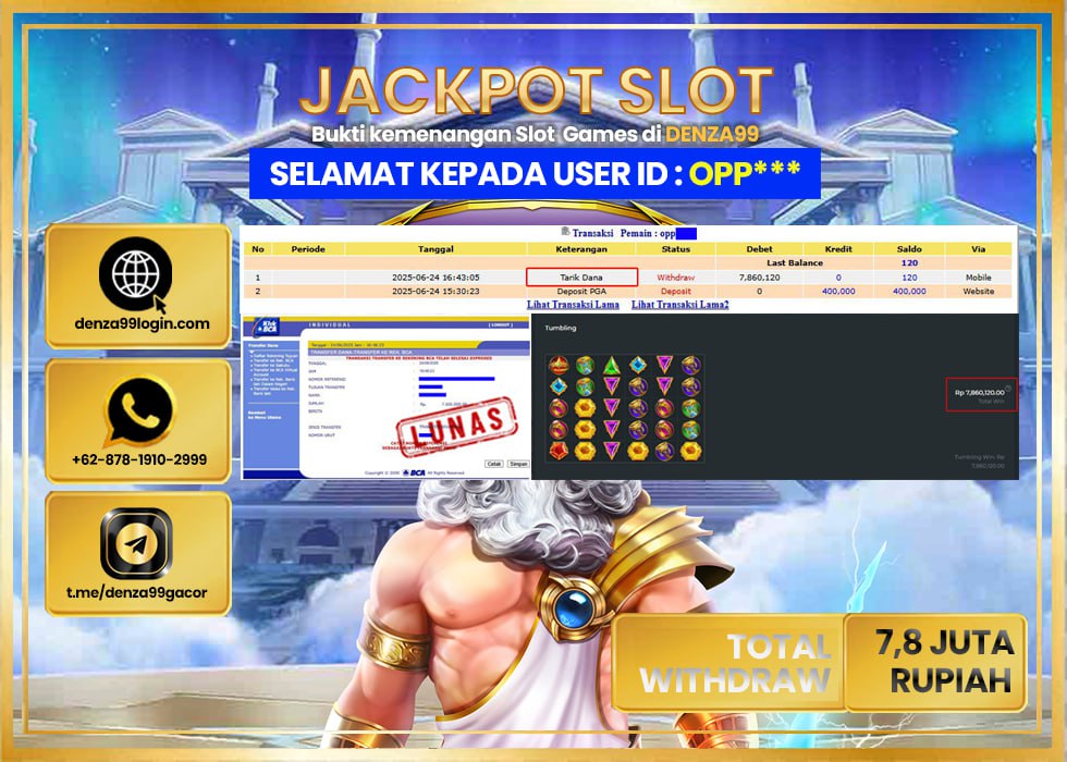 DENZA99 JACKPOT GATE OF OLYMPUS  Rp.7.800.000 - LUNAS