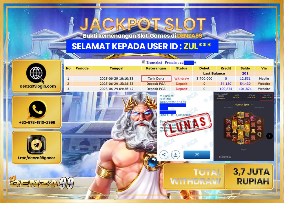 DENZA99 JACKPOT WILD BOUNTY SHADOW Rp.3.700.000- LUNAS