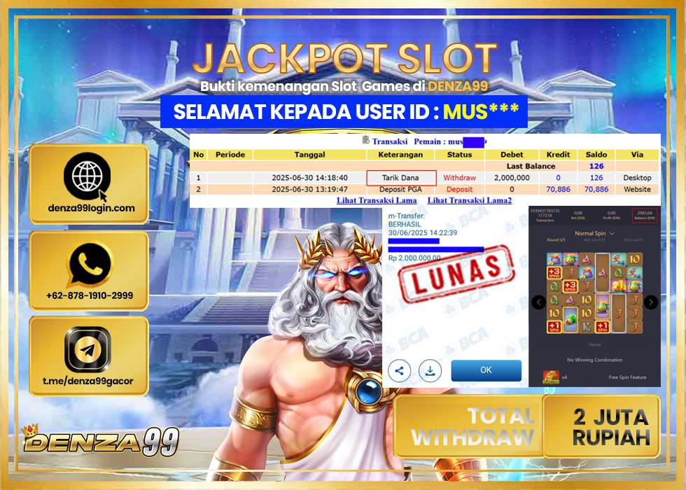 DENZA99 JACKPOT WAYS OF THE QILIN Rp.2.000.000 - LUNAS