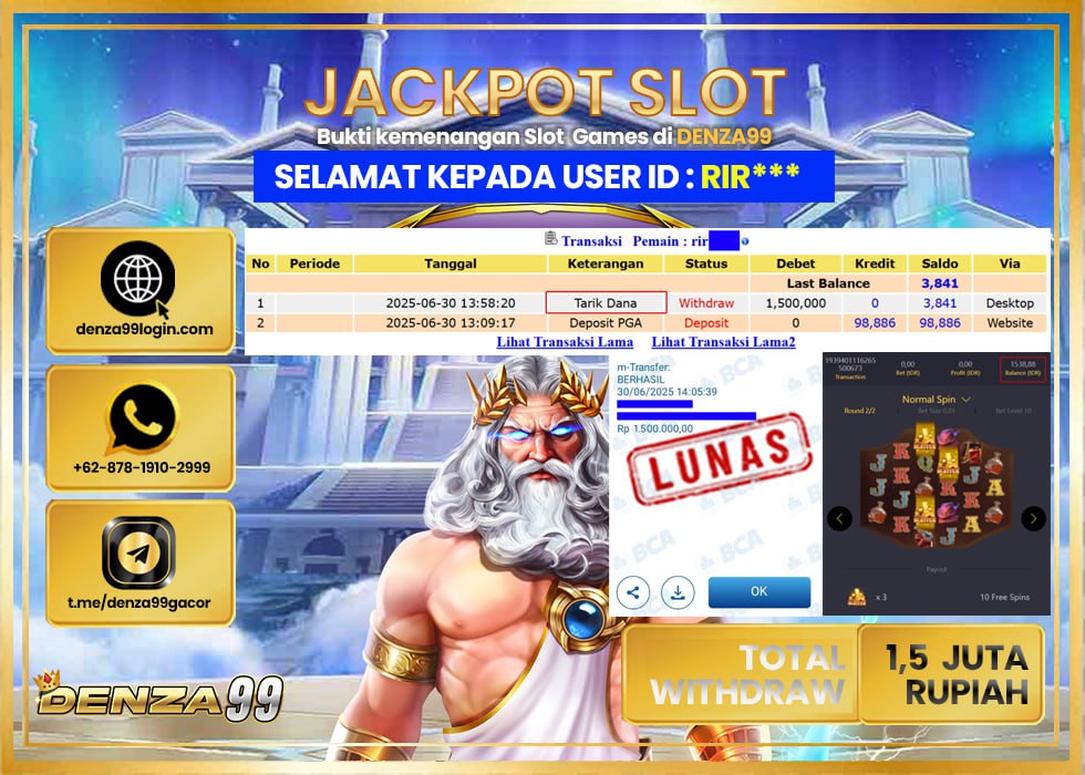 DENZA99 JACKPOT WILD BOUNTY SHADOW Rp.1.500.000- LUNAS