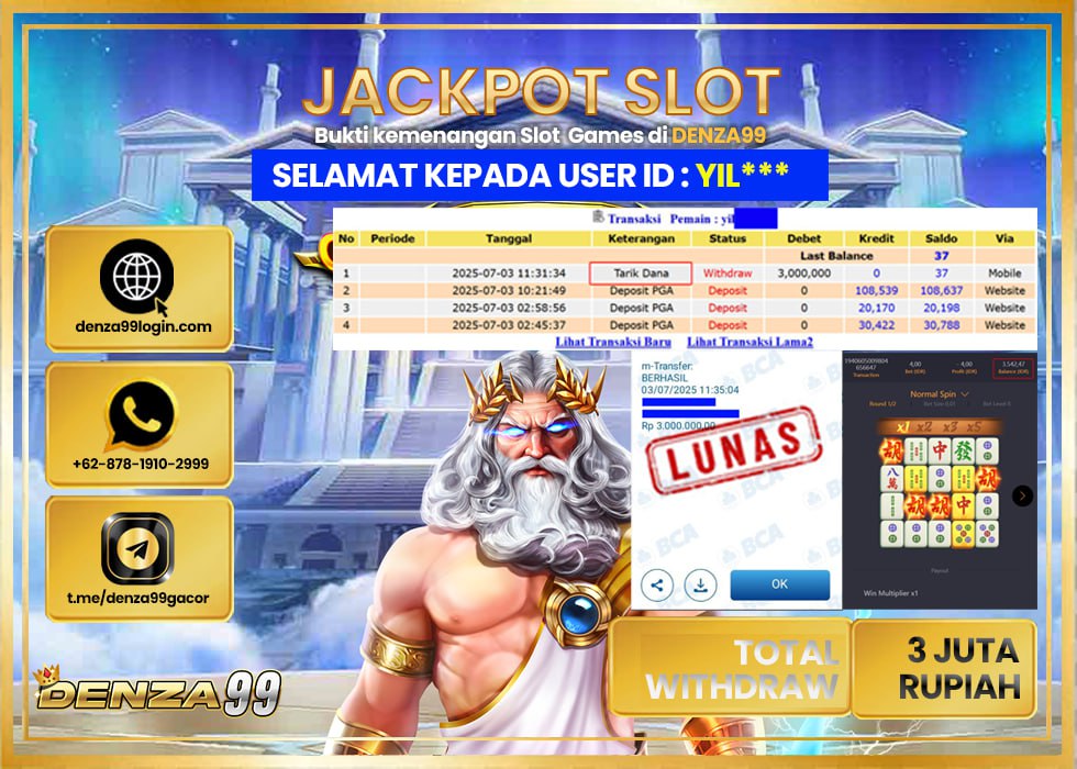 DENZA99 MAHJONG WAYS Rp.3.000.000- LUNAS