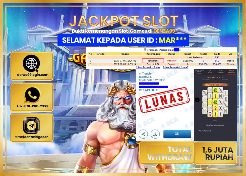 DENZA99 JACKPOT MAHYONG WAYS  Rp.1.600.000- LUNAS