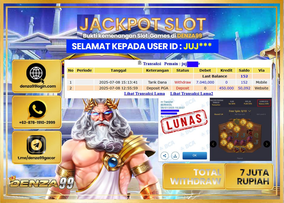 DENZA99 JACKPOT WIILD BOUNTY SHOW DOWN Rp.7.000.000- LUNAS
