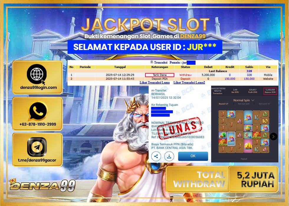 DENZA99 JACKPOT Ways of the Qilin  Rp.5,200,000.,- LUNAS