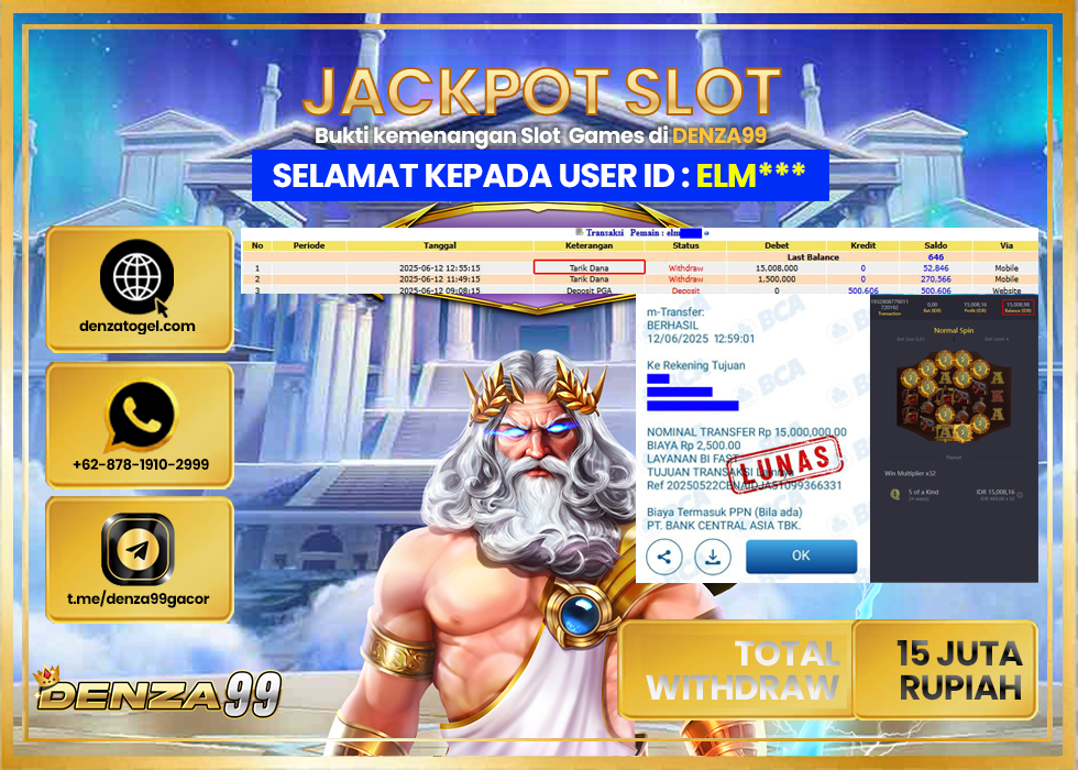 DENZA99 JACKPOT WILD BOUNTY SHOWDOWN Rp.15.000.000.,- LUNAS