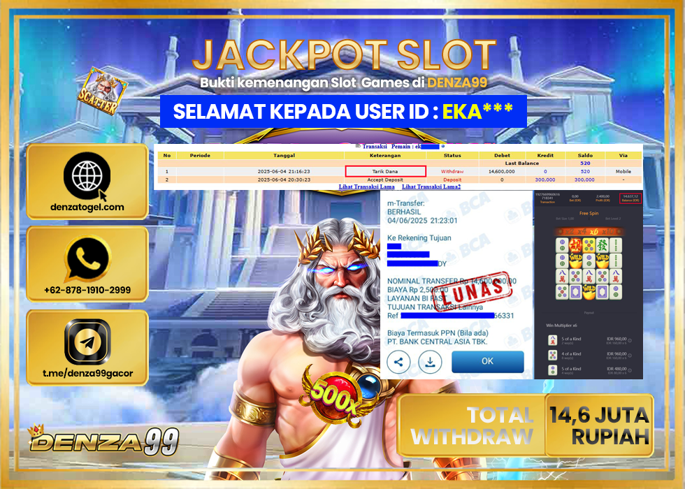 DENZA99 JACKPOT MAHYONG WAYS Rp.14.600.000 .,- LUNAS	