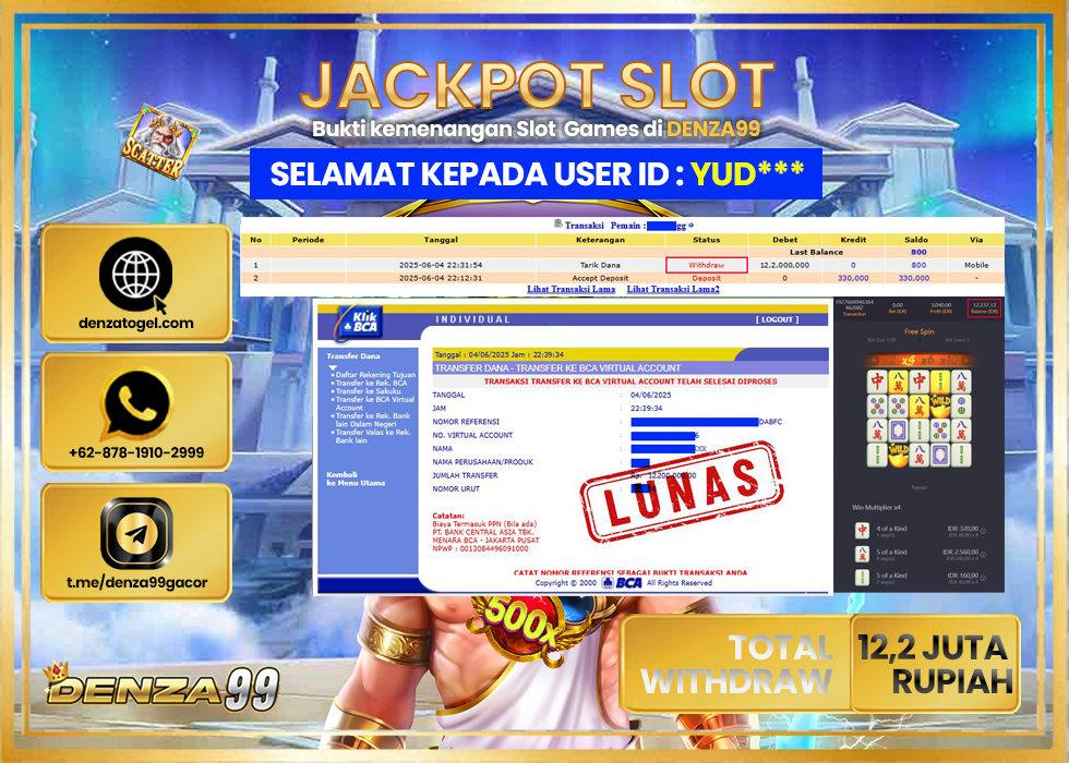 DENZA99 JACKPOT MAHYONG WAYS Rp.12.200.000.,- LUNAS