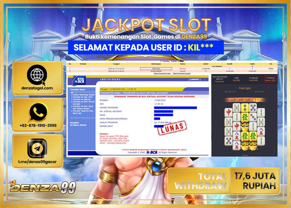 DENZA99 JACKPOT MAHJONG WAYS 2 Rp.17.600.000.,- LUNAS