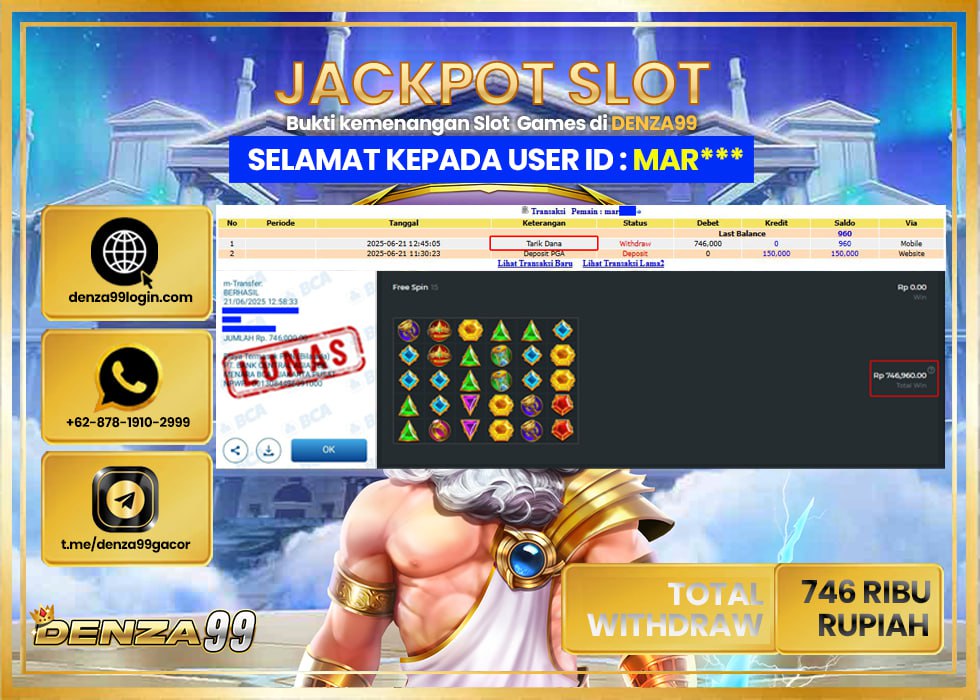 DENZA99 JACKPOT GATES OF OLYMPUS 1000 Rp. 746.000.,- LUNAS